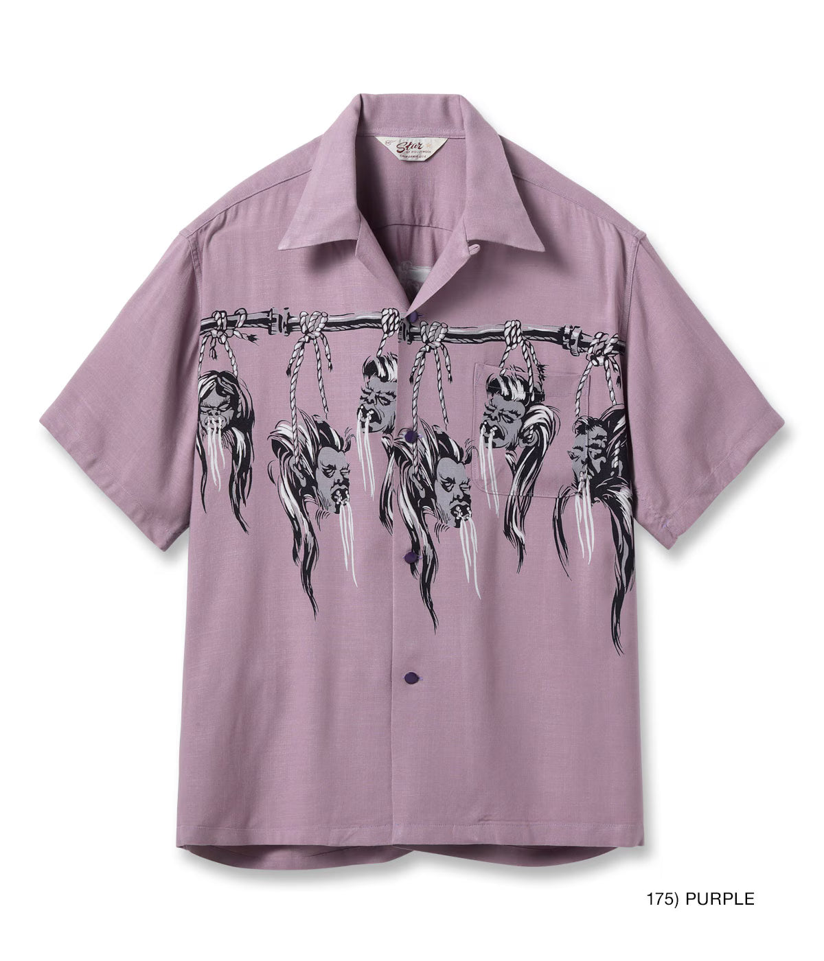HOPSACK RAYON OPEN SHIRT “SHRUNKEN HEAD” SH39705 – TIME AFTER TIME
