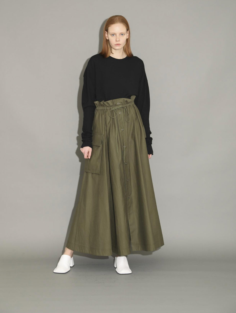 COTTON BACK SATIN SKIRT