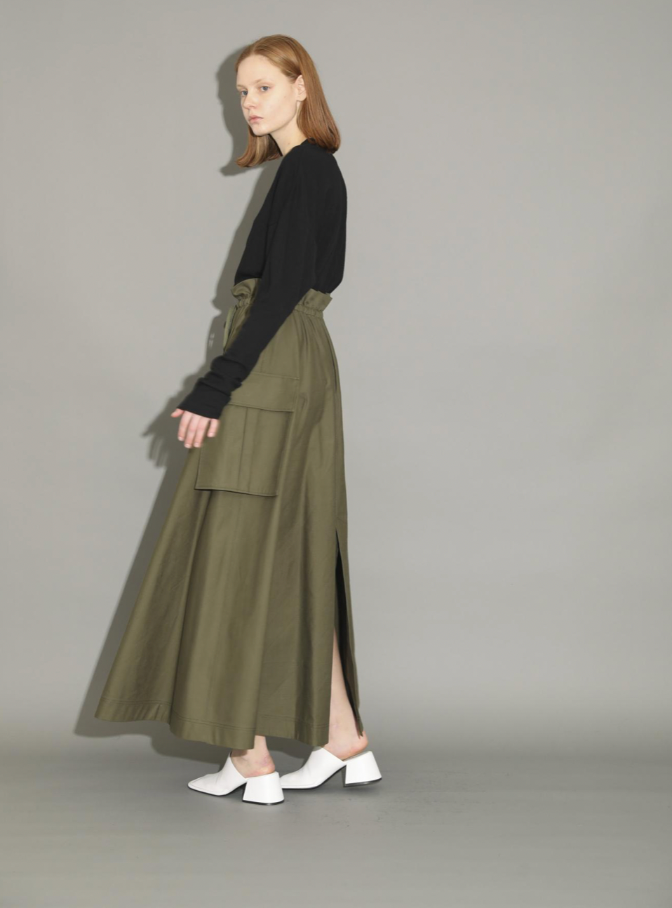 COTTON BACK SATIN SKIRT