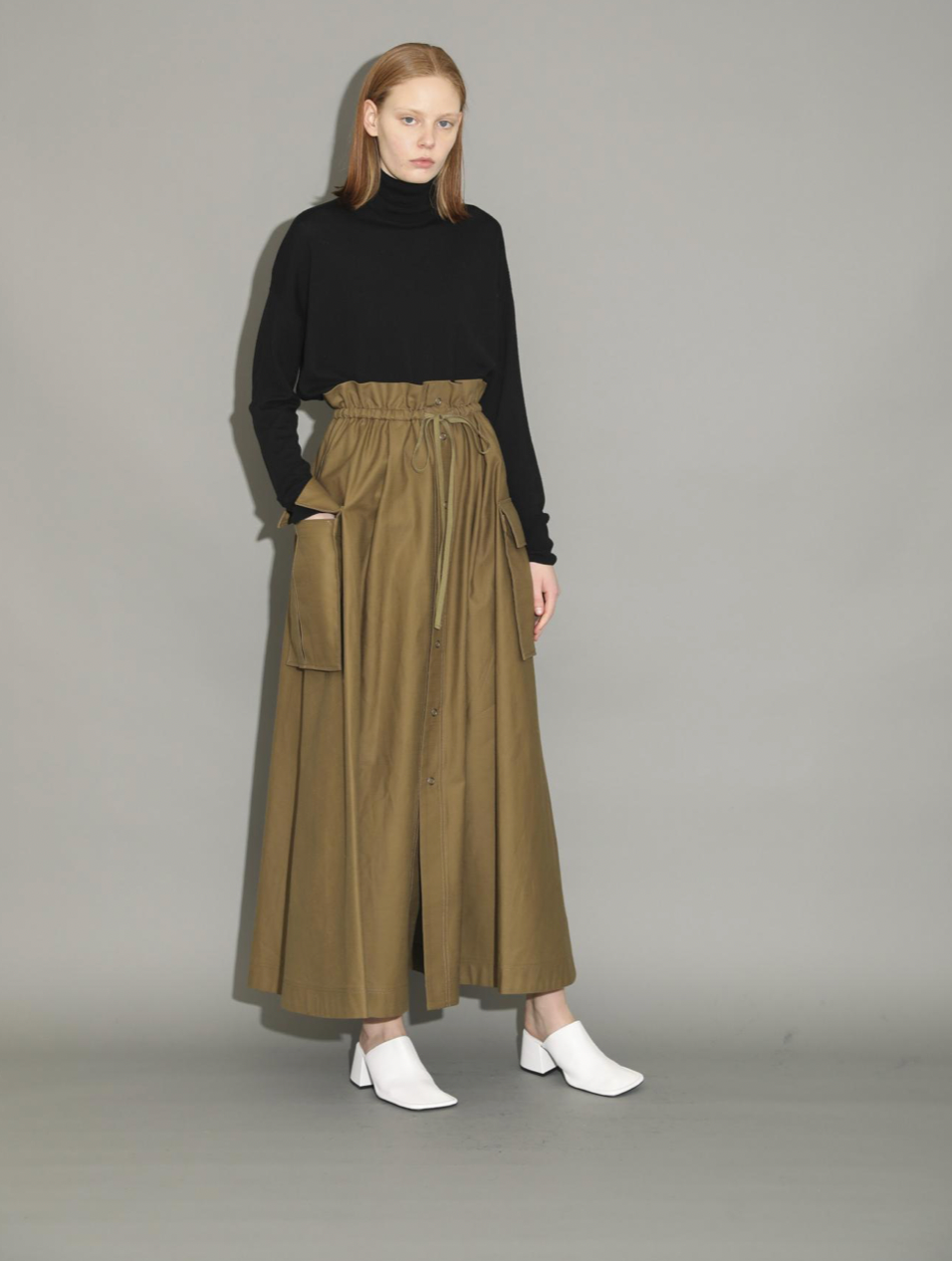 COTTON BACK SATIN SKIRT