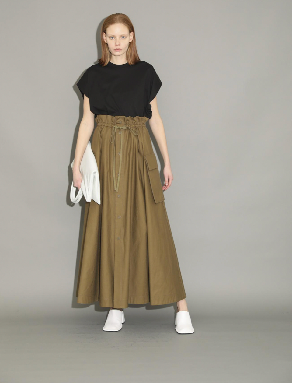 COTTON BACK SATIN SKIRT