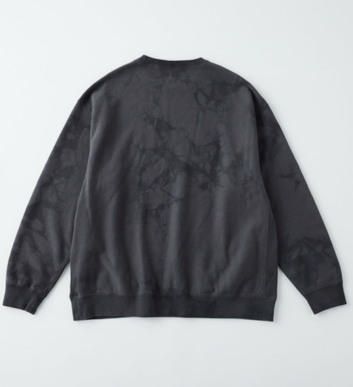 LOOPWHEEL SWEAT CREW NECK SHIRT UNEVEN DYED 69227