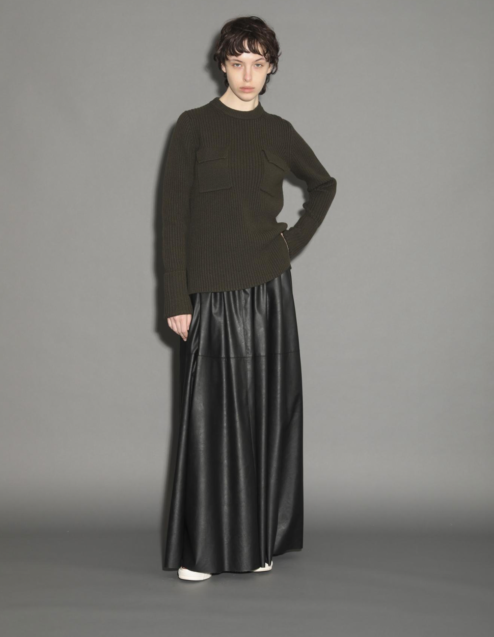 SYNTHETIC LEATHER SKIRT