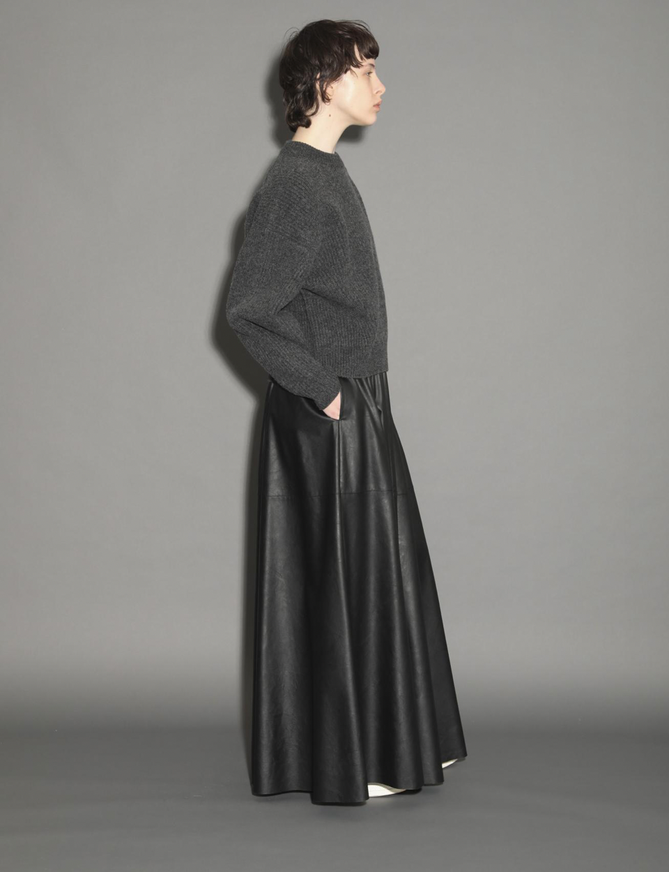 SYNTHETIC LEATHER SKIRT