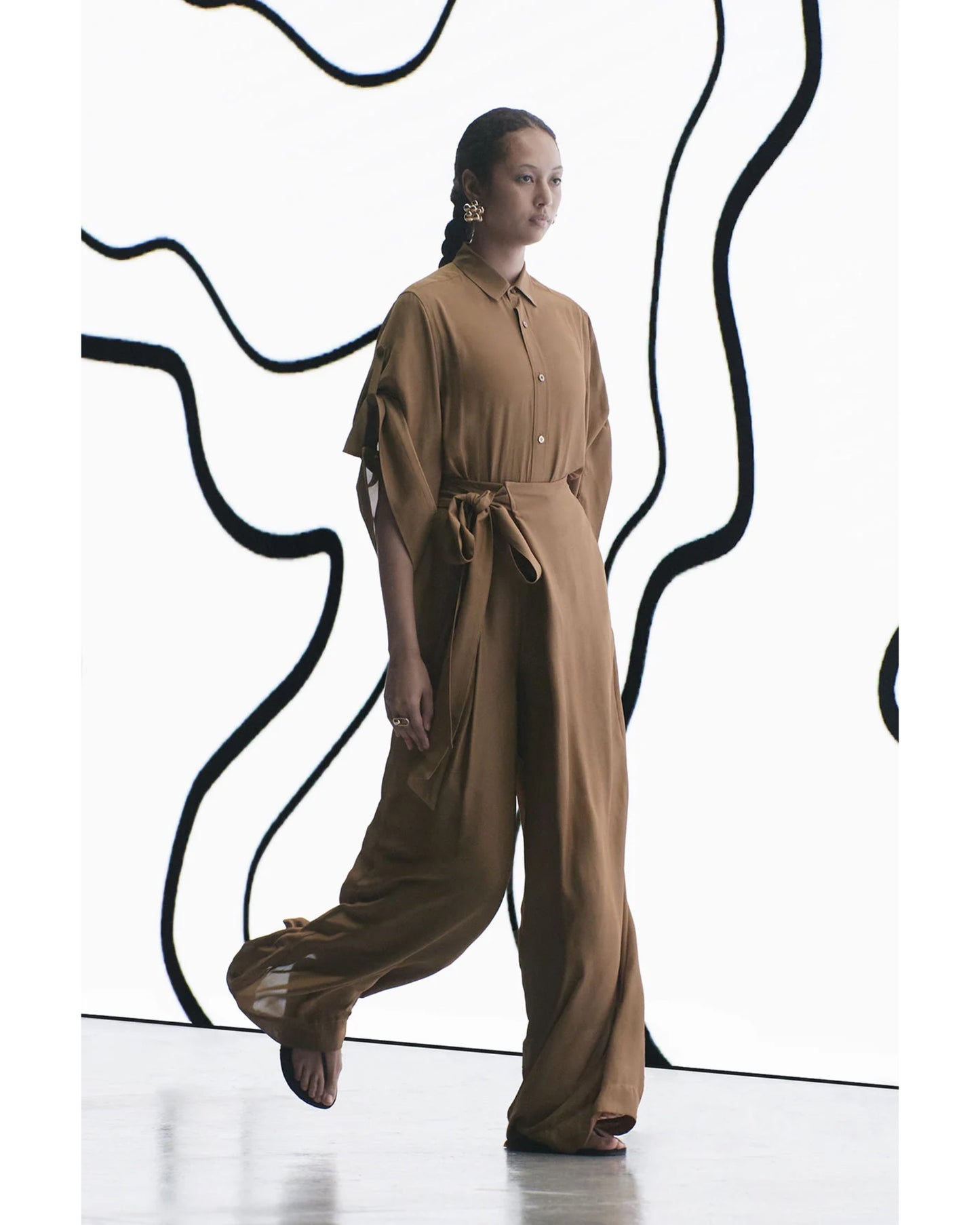 SHEER TWILL WIDE LEG PANTS 13272