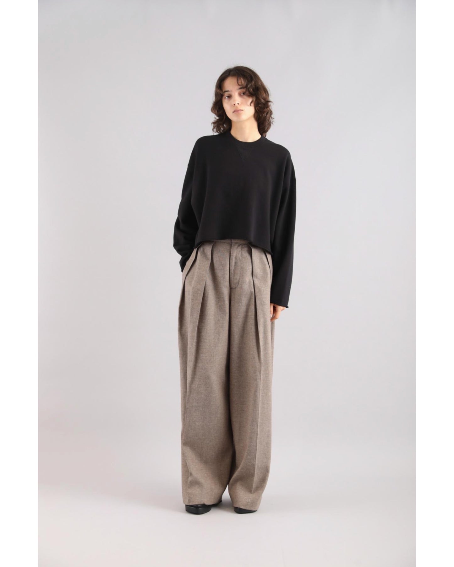 EXTRA FINE FLEECE CROPPED TOP