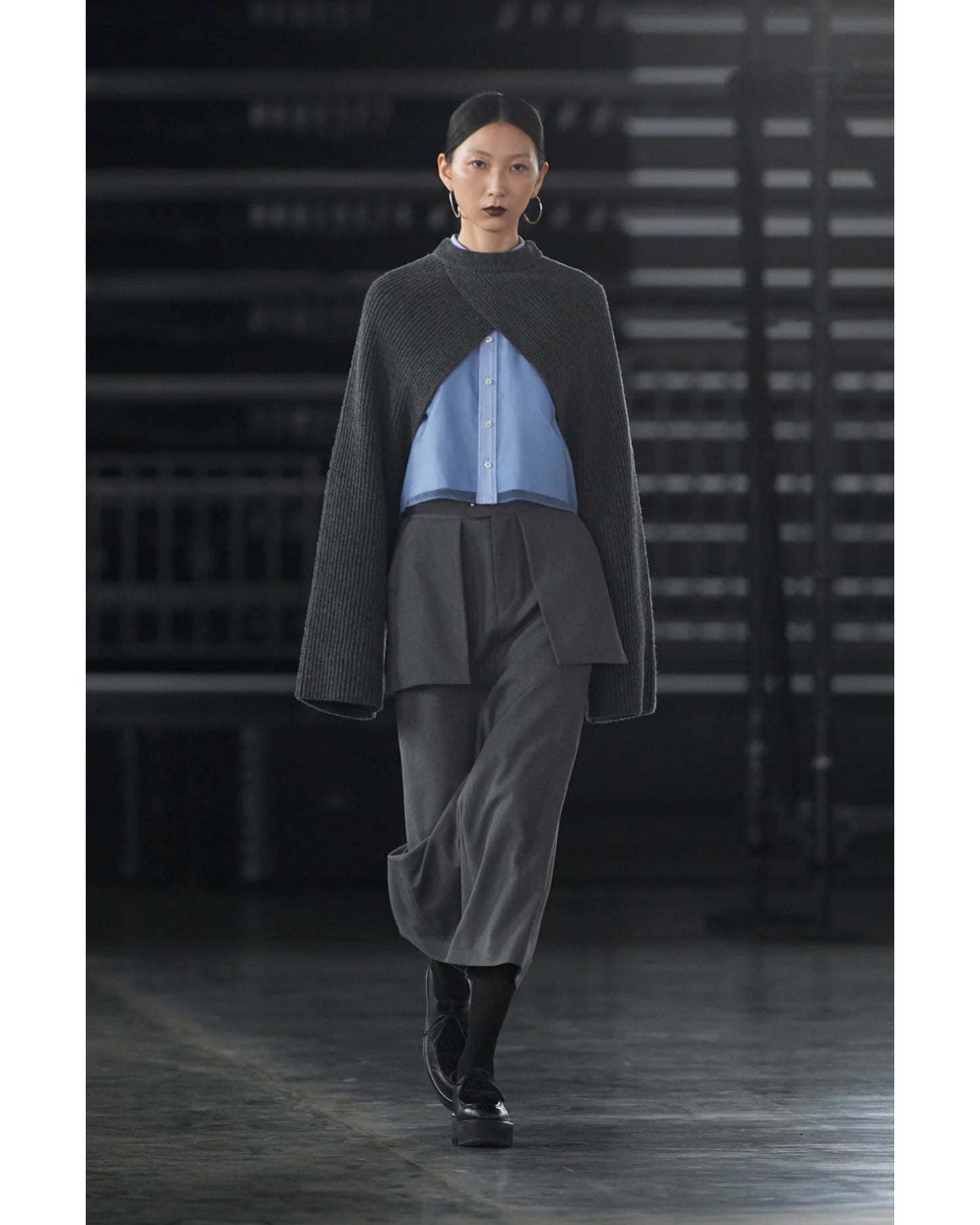 RIBBED KNIT WOOL SHRUG 11411