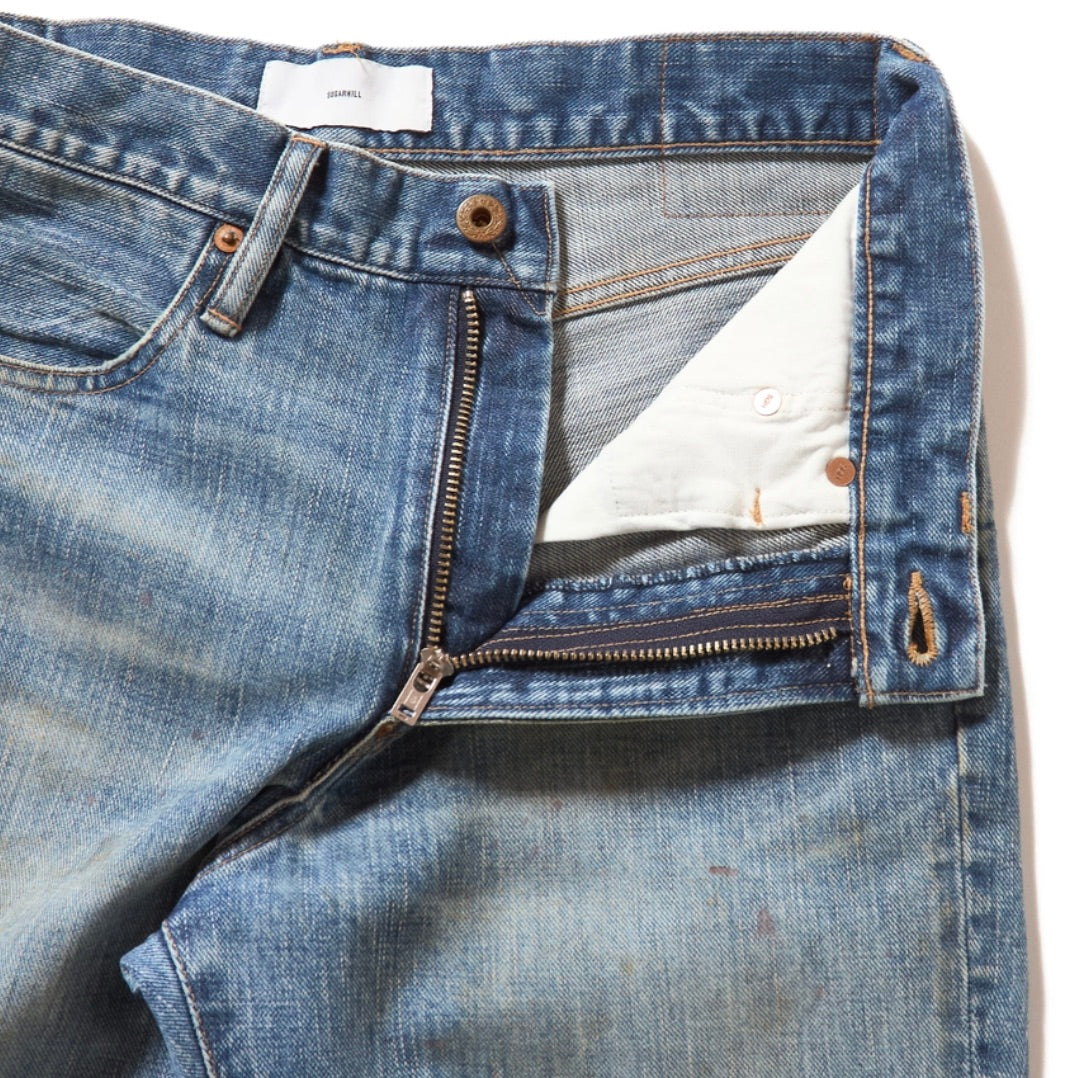 FADED MODERN DENIM PANTS FLARED CUT