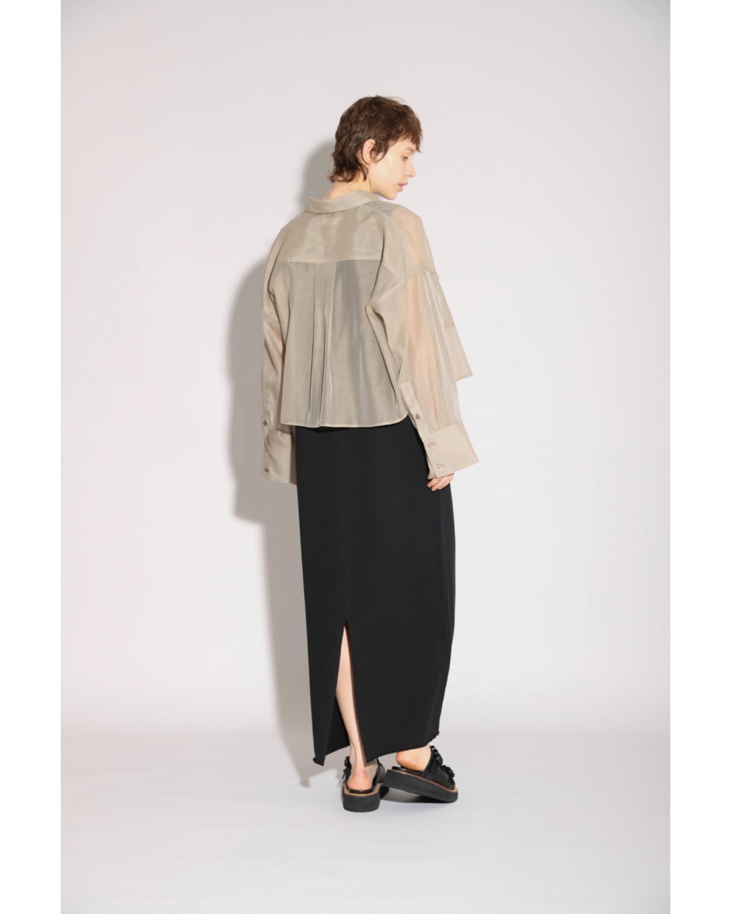 PREMIUM SILK COTTON CROPPED SHIRT