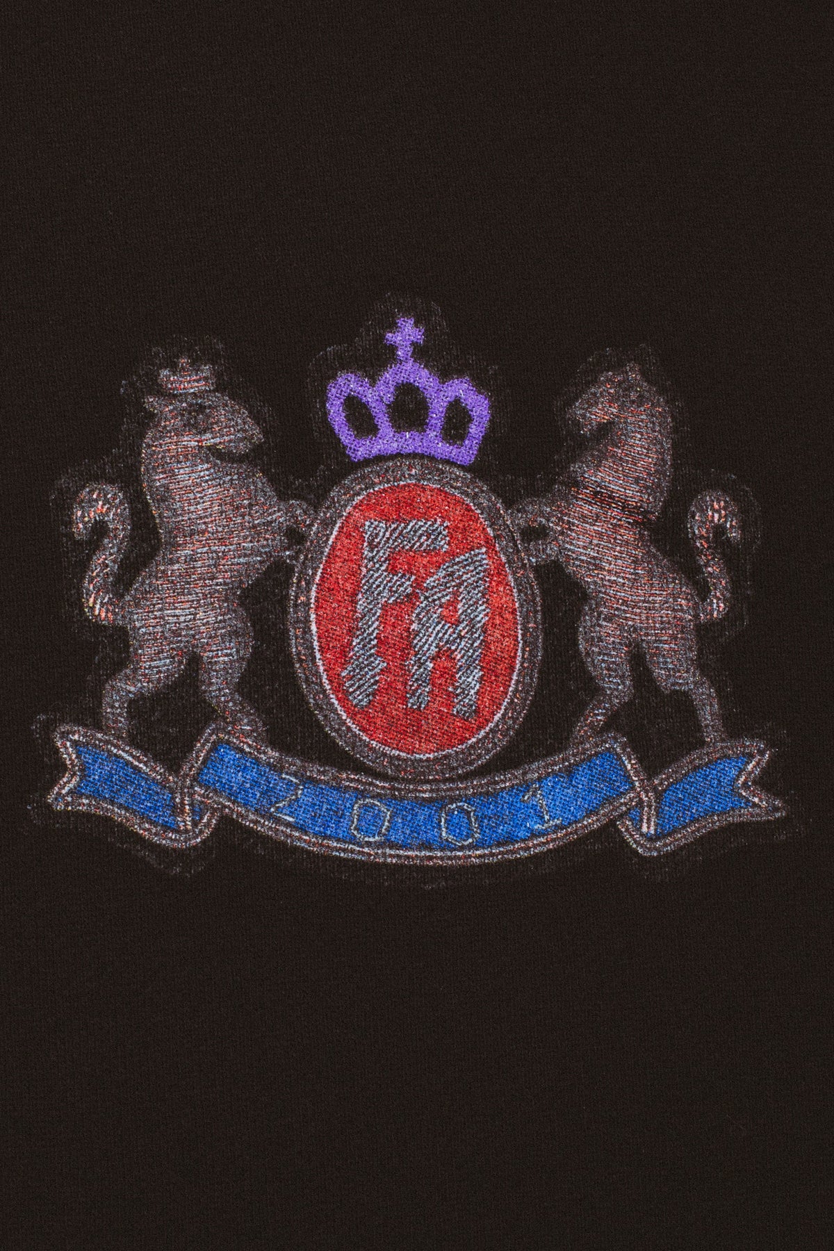 Printed Crest Zip Hoodie