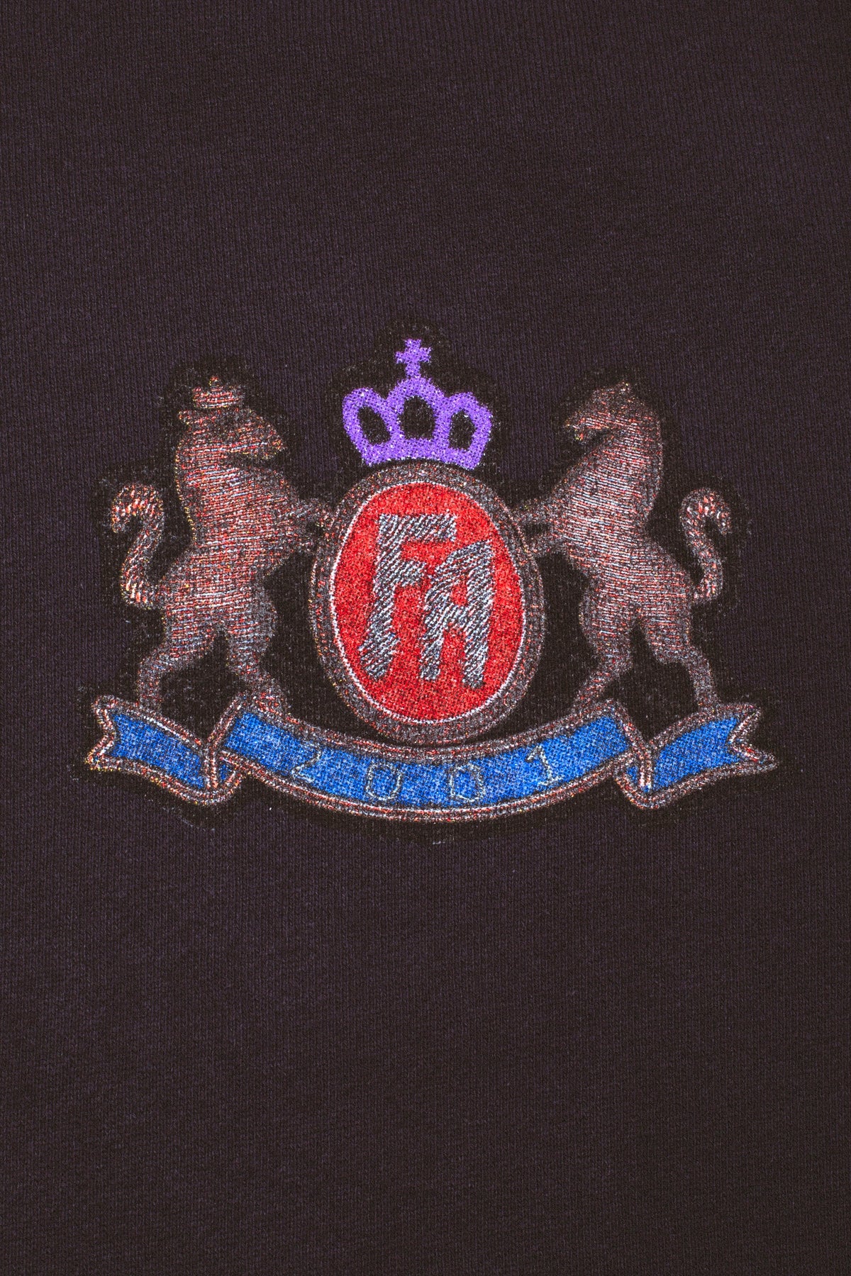 Printed Crest Zip Hoodie