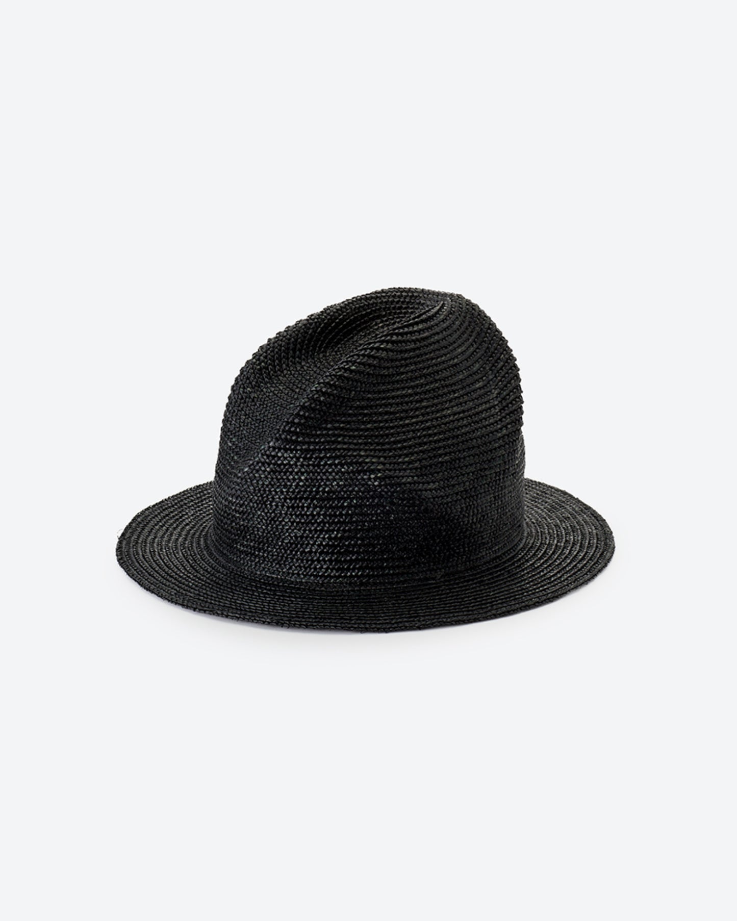 STRAW BRAID SCARS HAT BLACK