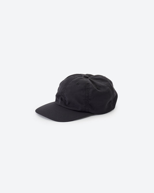 POLY COTTON ELASTIC BACK 6PANEL CAP BLACK