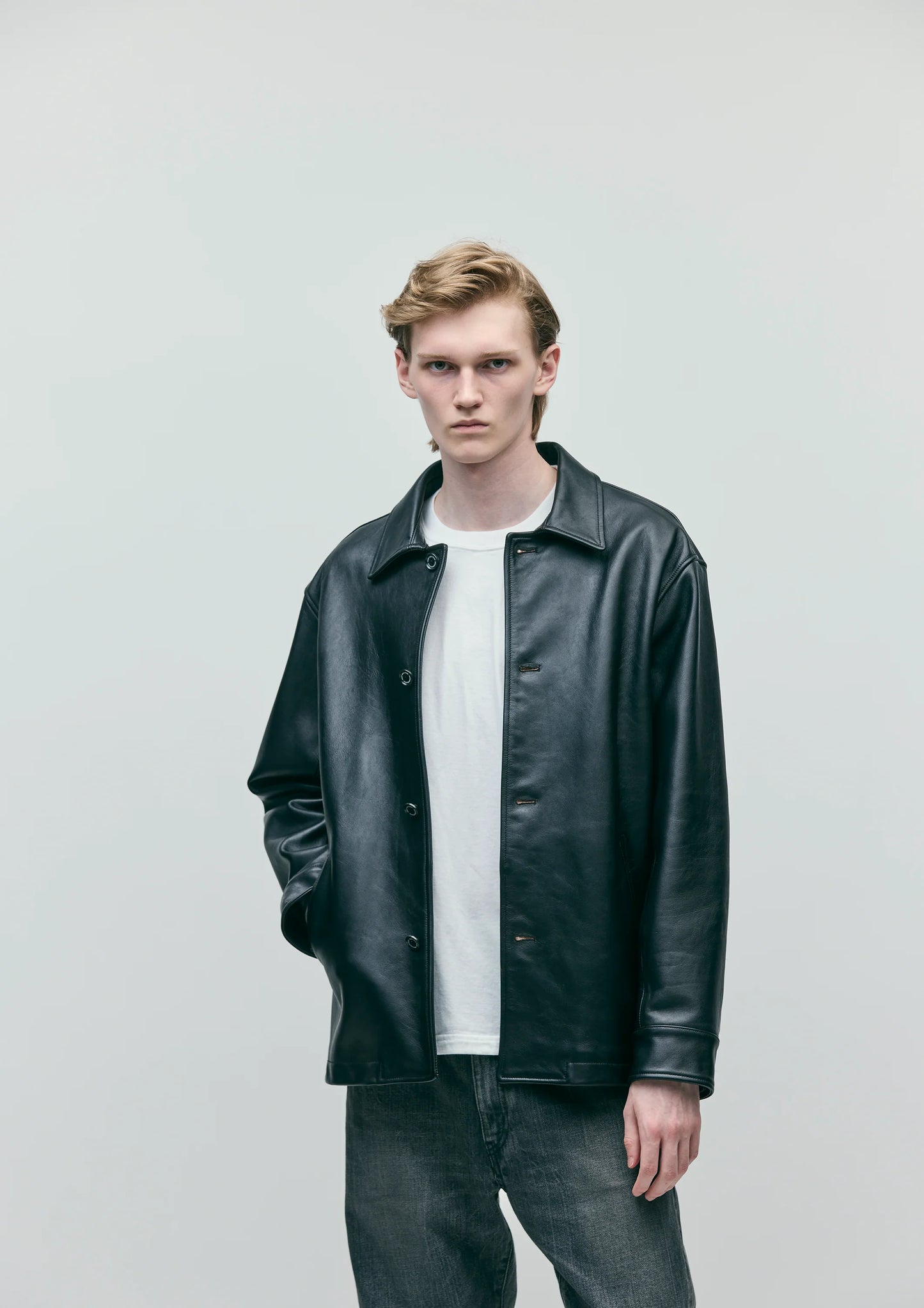 LEATHER CAR COAT