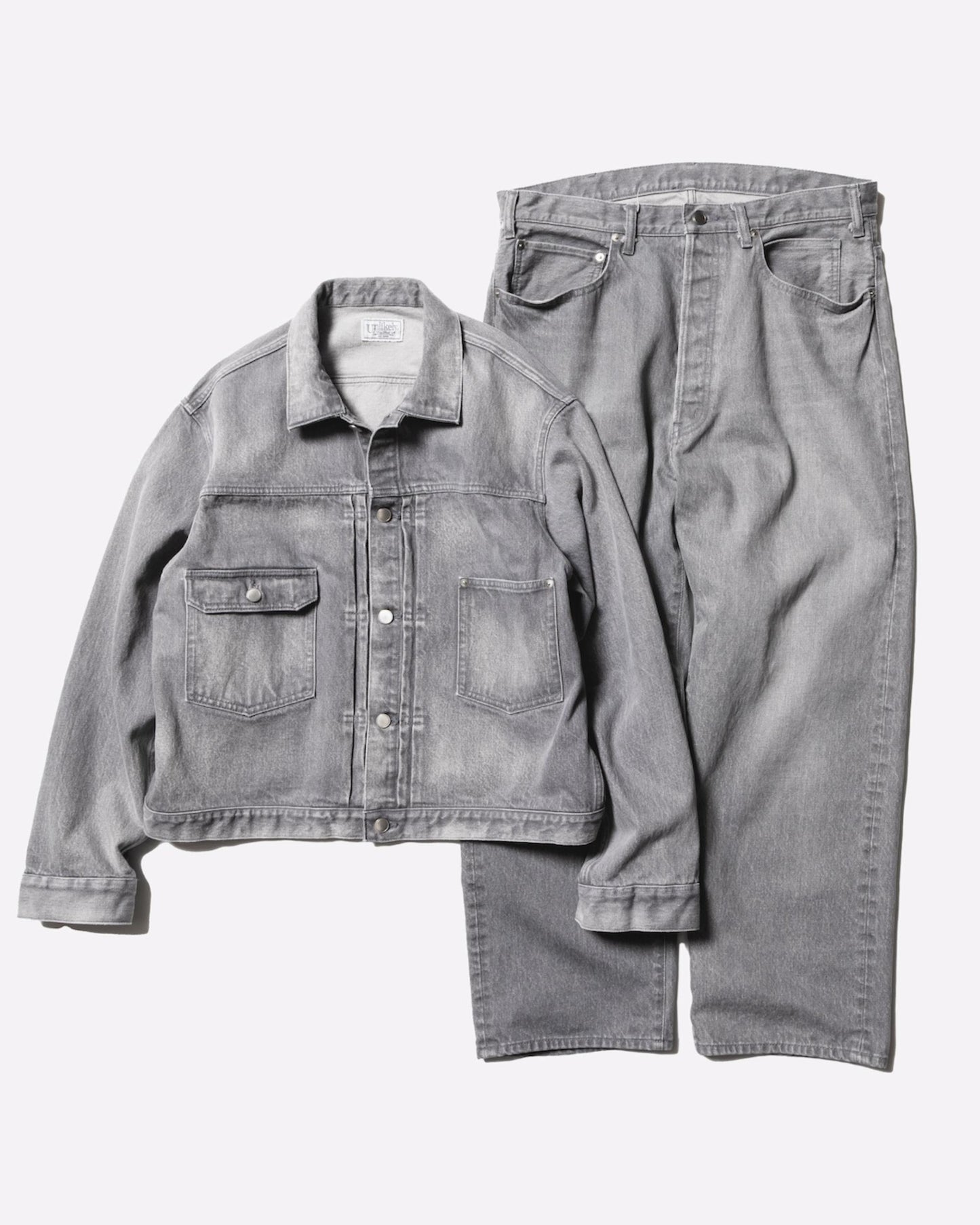Unlikely Time Travel Jean Wide Gray Denim