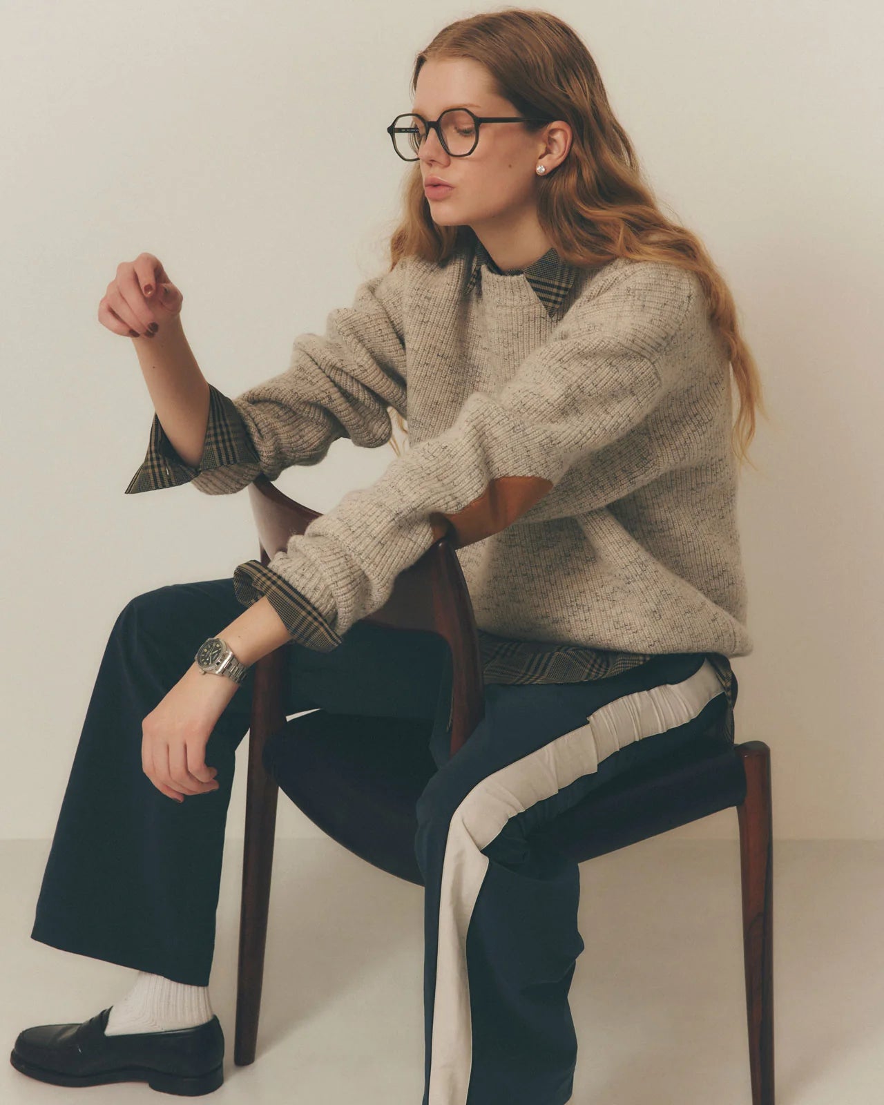 ELBOW PATCH KNIT PULLOVER