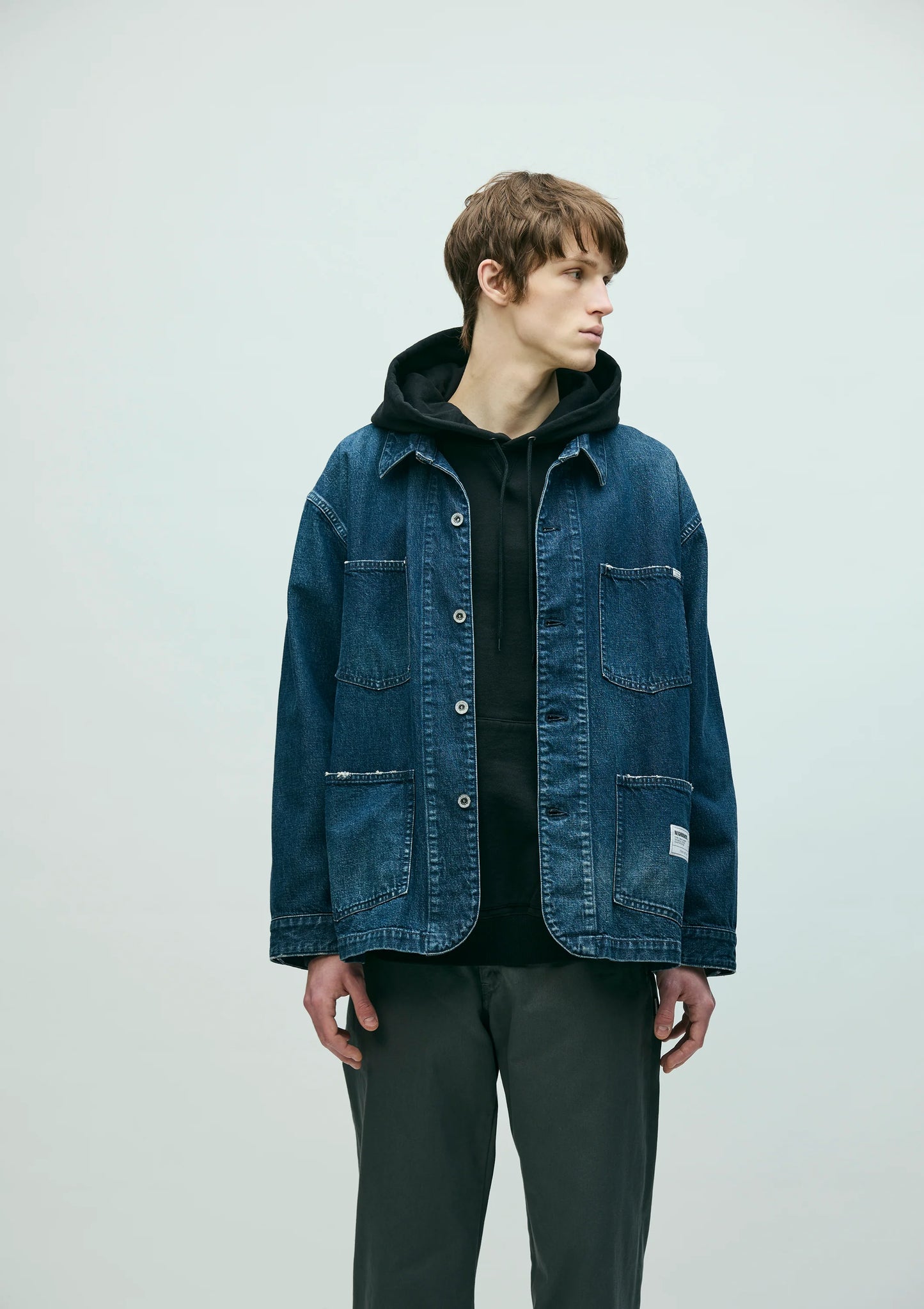 WASHED DENIM COVERALL JACKET