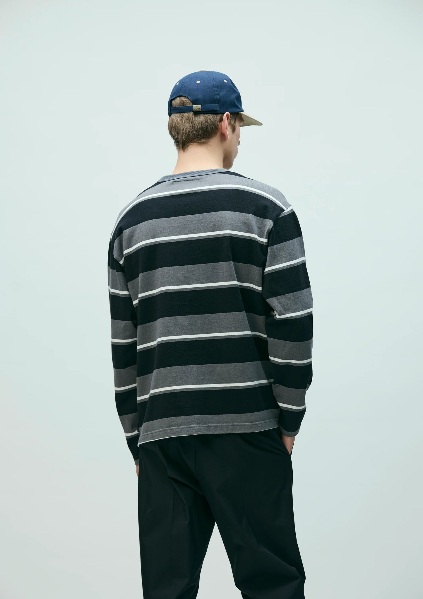 BORDER CREW NECK LS