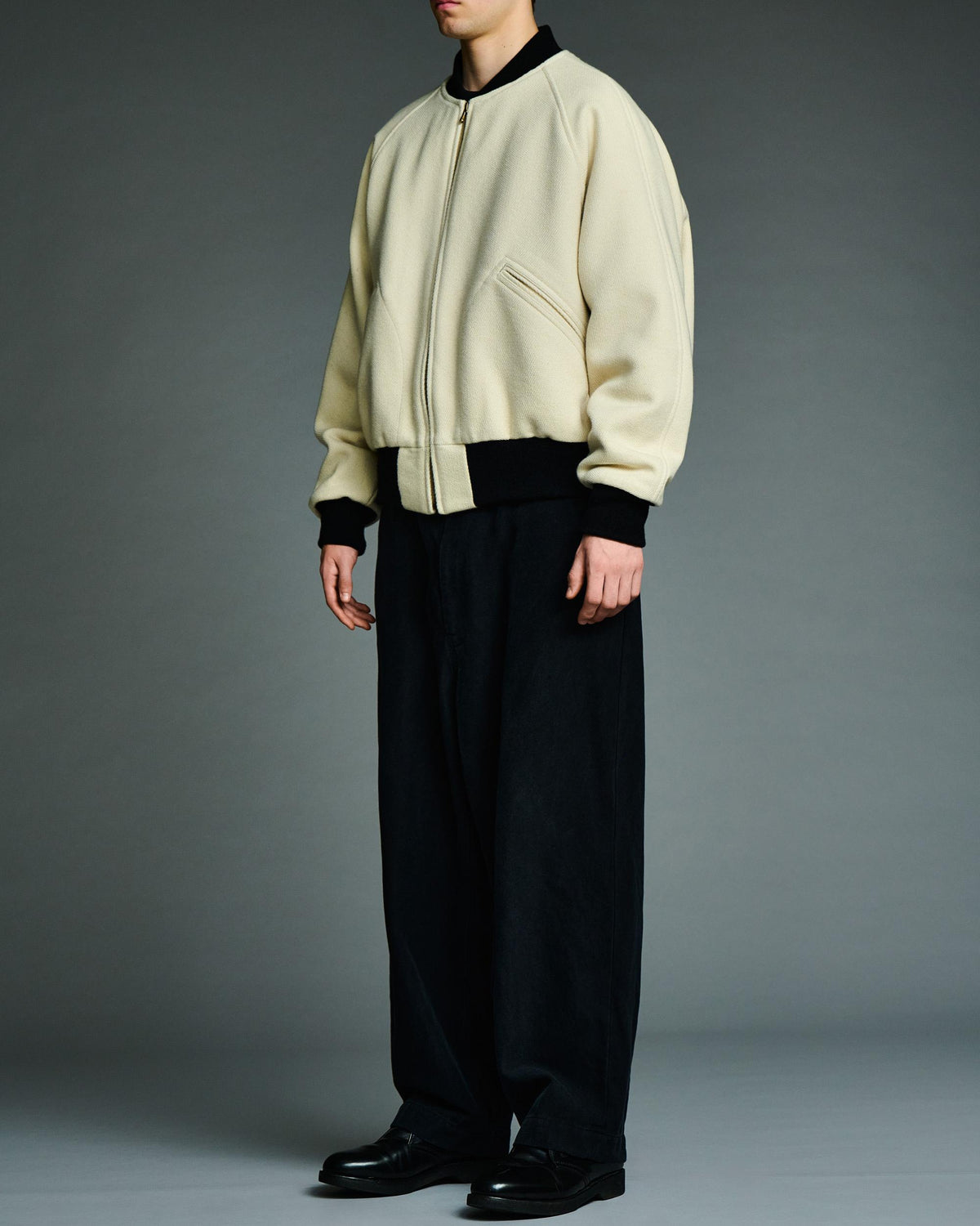 Rigid High Twist Cashmere Melton Award Jacket