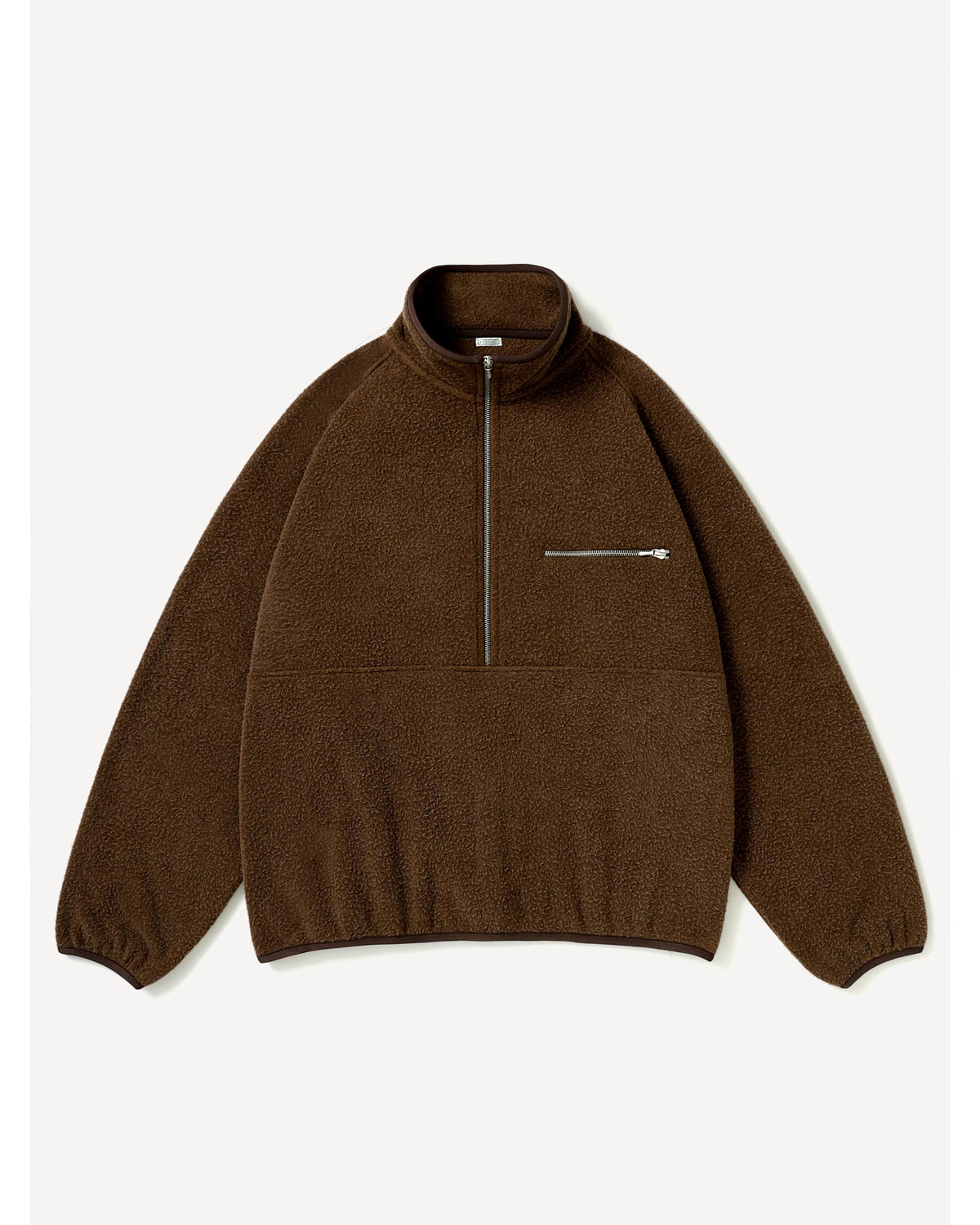 Vintage Silk Fleece Half ZIP Jacket BROWN