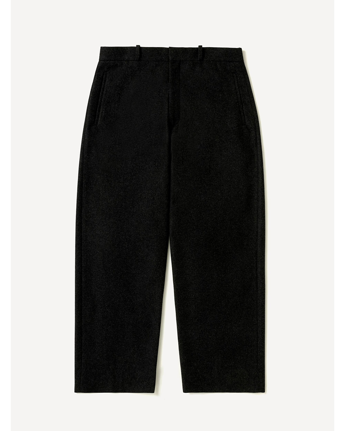 Wool Flannel Wide Trousers CHARCOAL