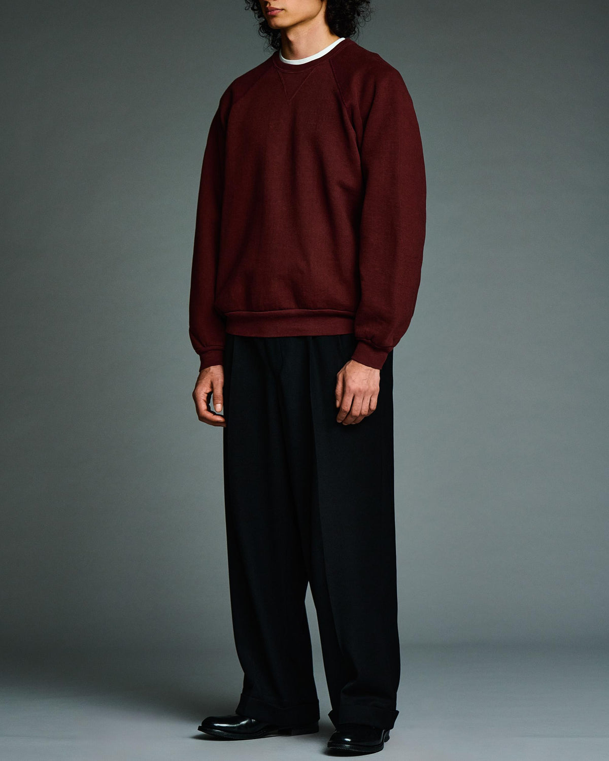 Vintage Double V Sweatshirt BURGUNDY