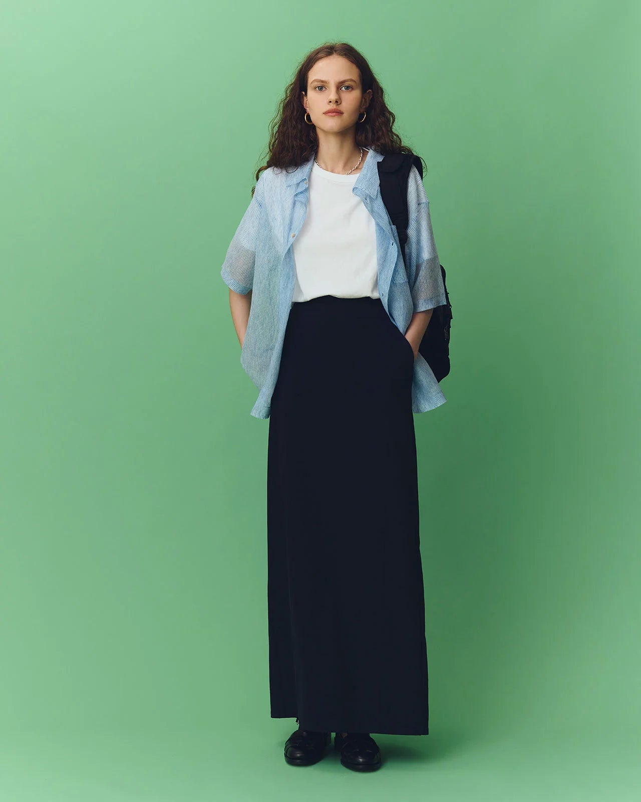 4WAY STRETCH LONG SKIRT