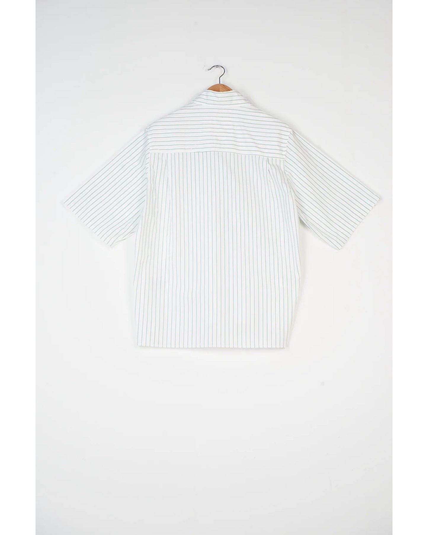 BOXY SHIRT WHITE/GREEN STRIPED