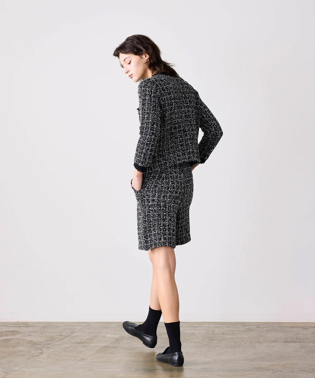 tweed knit fringe jacket