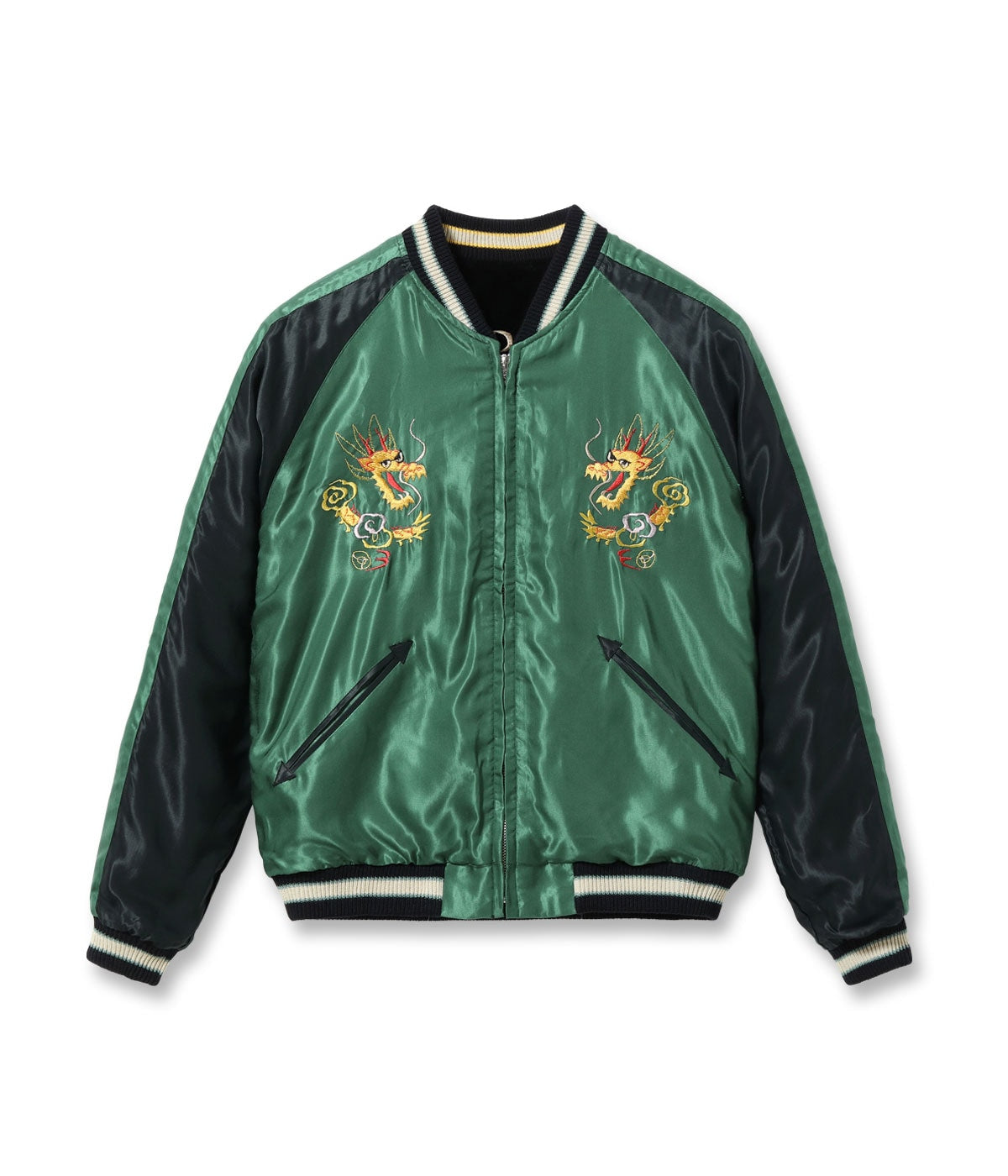 Mid 1950s Style Velveteen (Two-tone) × Acetate Souvenir Jacket “TIGER HEAD” × “GOLD DRAGON” TT15795-119
