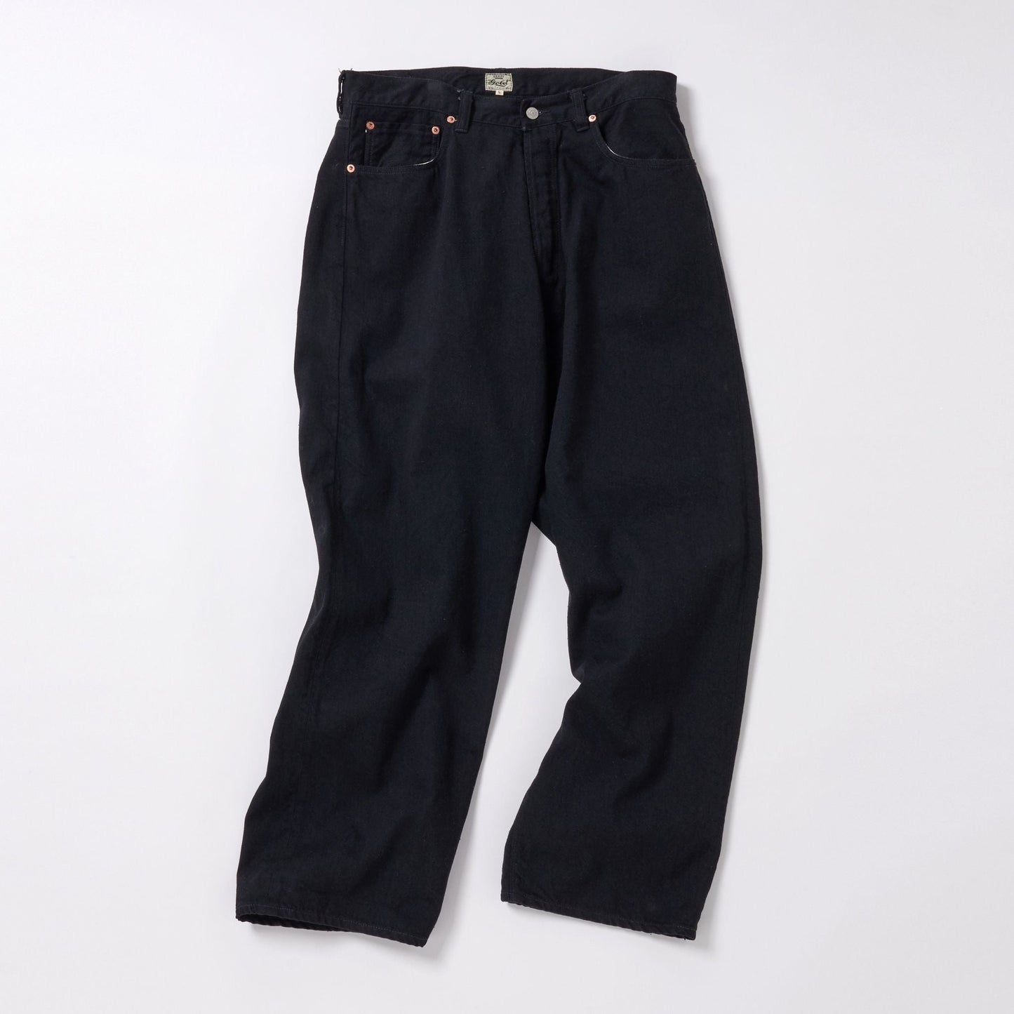 RECYCLED WASTE SUVIN COTTON YARN 11.5oz DENIM 5POCKET WIDE PANTS 42427