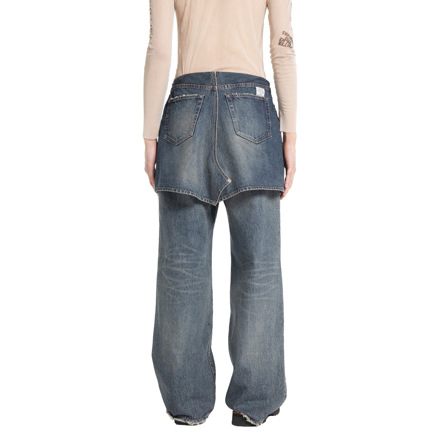 Skirt Docking Wide Denim Pants