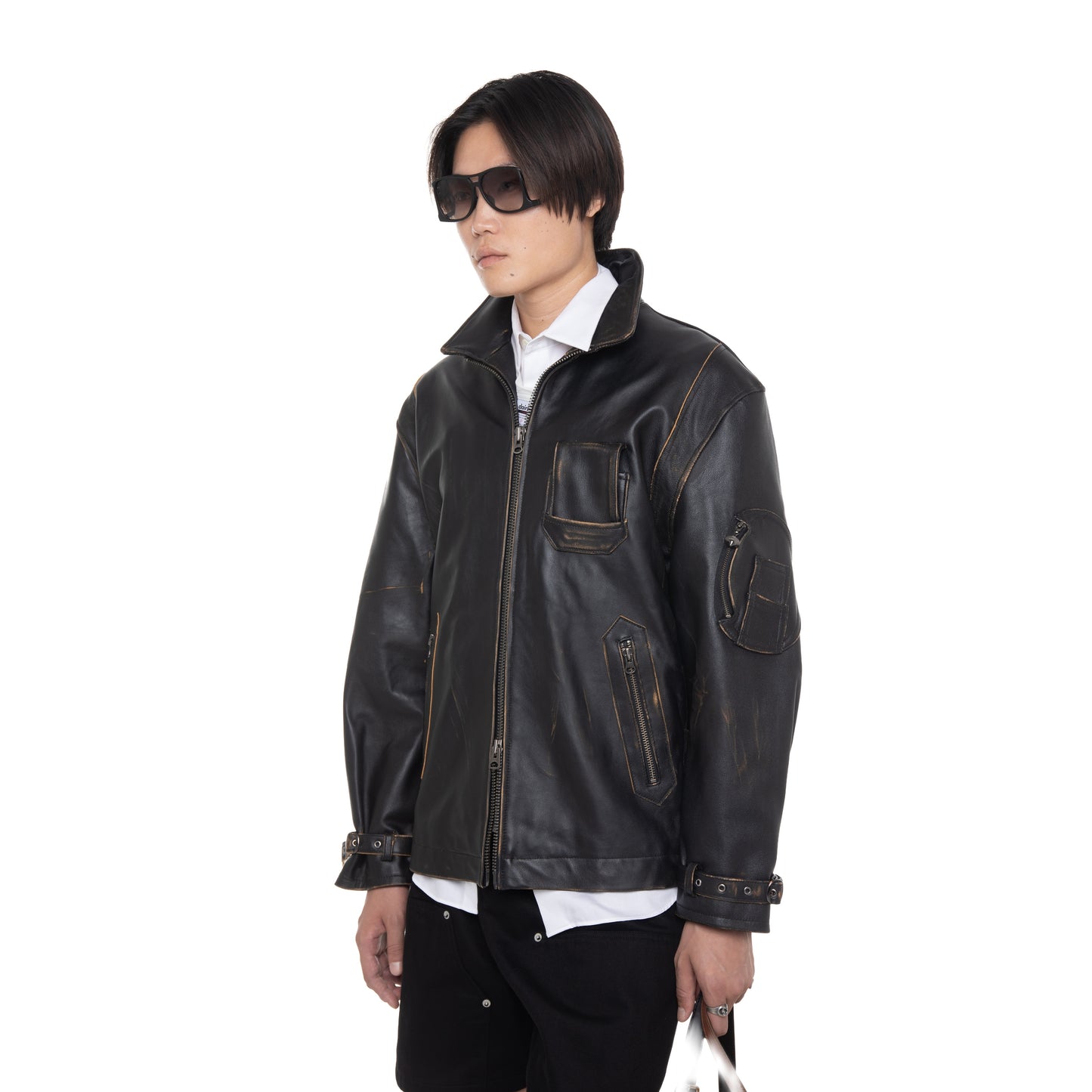 Military Leather Flight Jacket