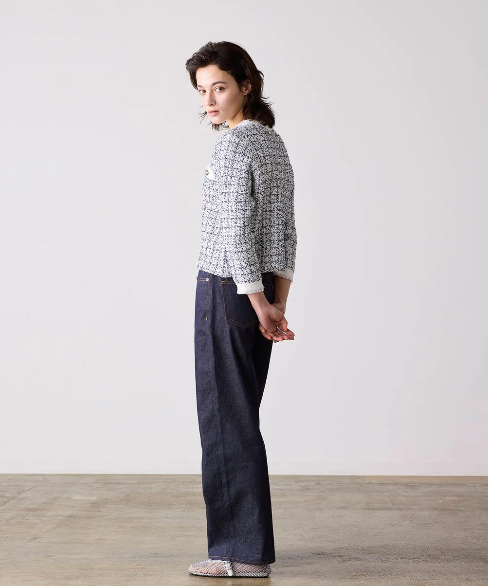 tweed knit fringe jacket