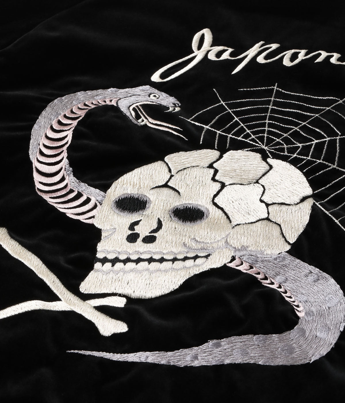 Mid 1950s Style Velveteen Souvenir Jacket “SPIDERWEB, SNAKE & SKULL” × “DRAGON & TIGER” TT15666-119