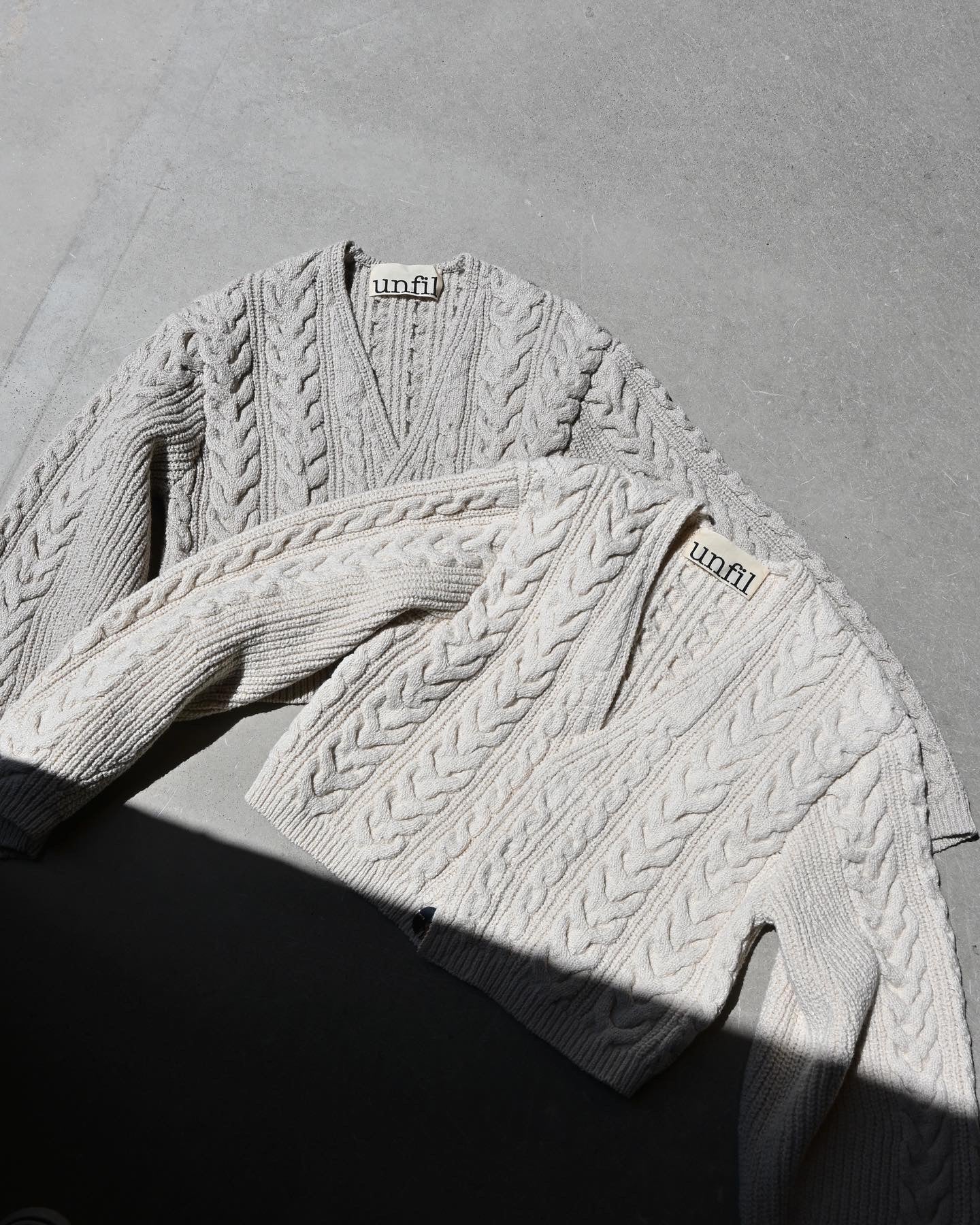 cotton & lambs wool cable-knit cropped cardigan