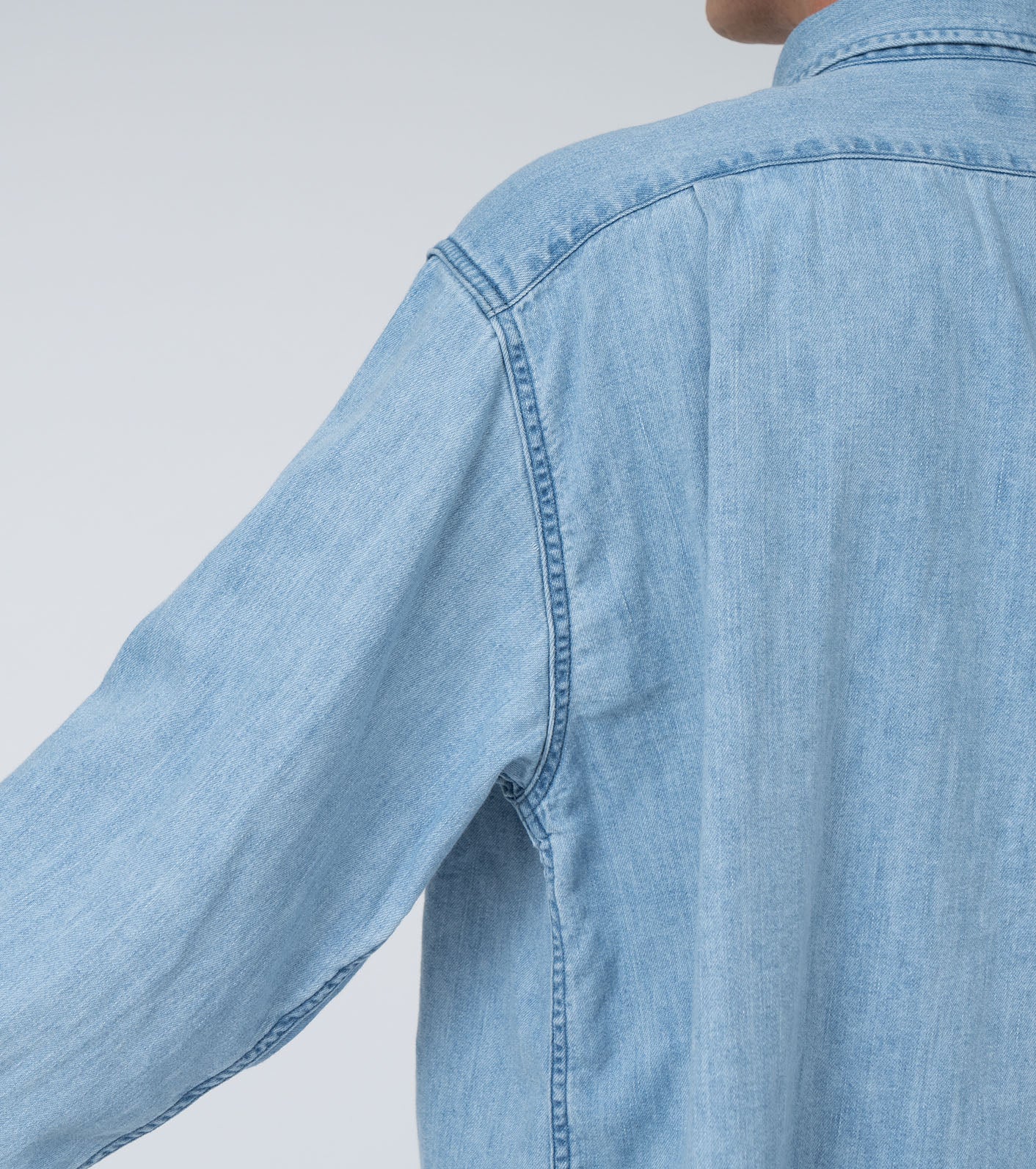 Regular Collar Light Denim Shirt