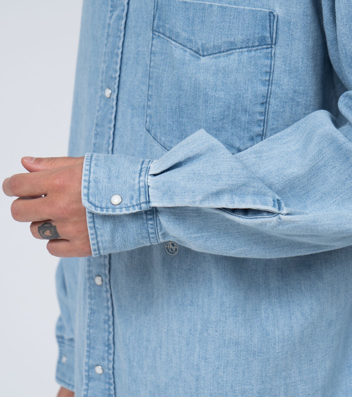 Regular Collar Light Denim Shirt