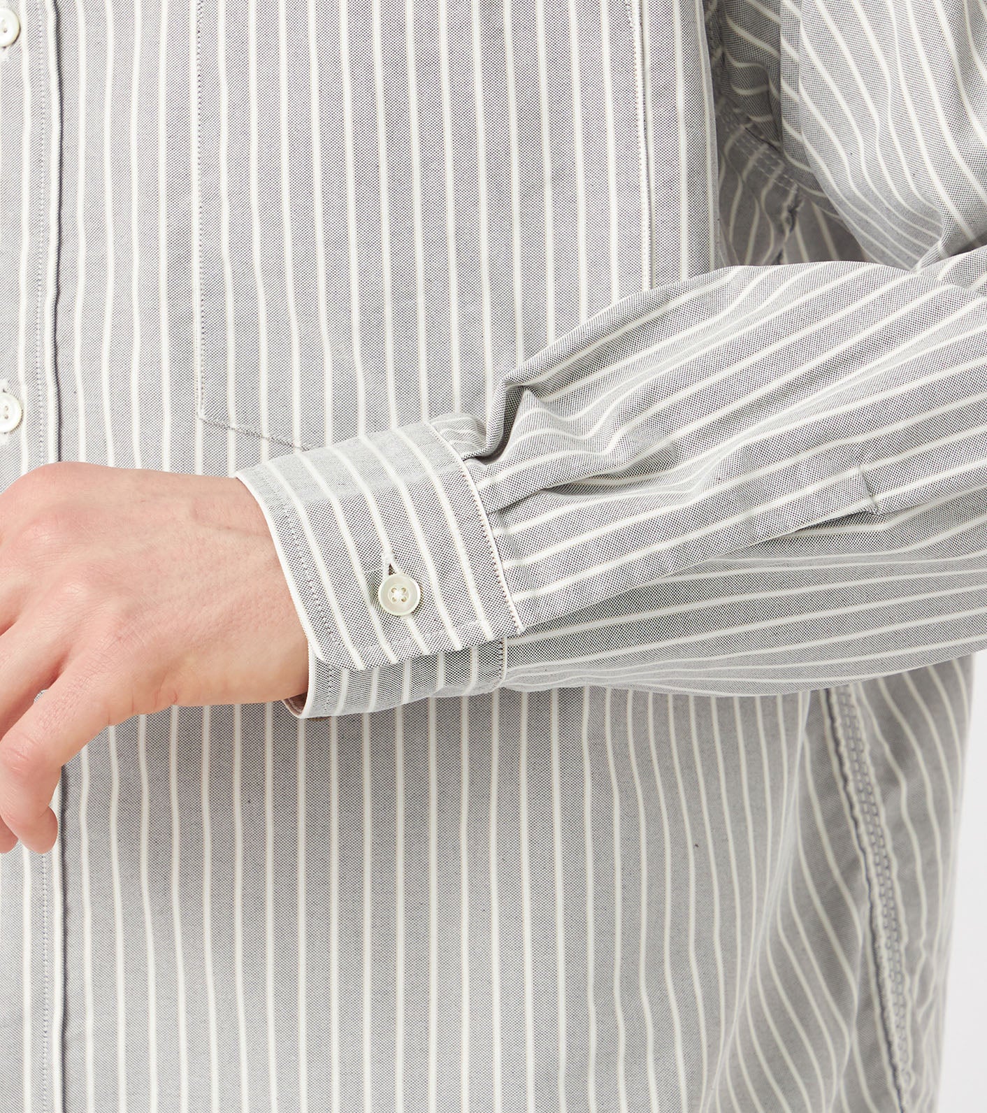 Button Down Stripe Wind Shirt