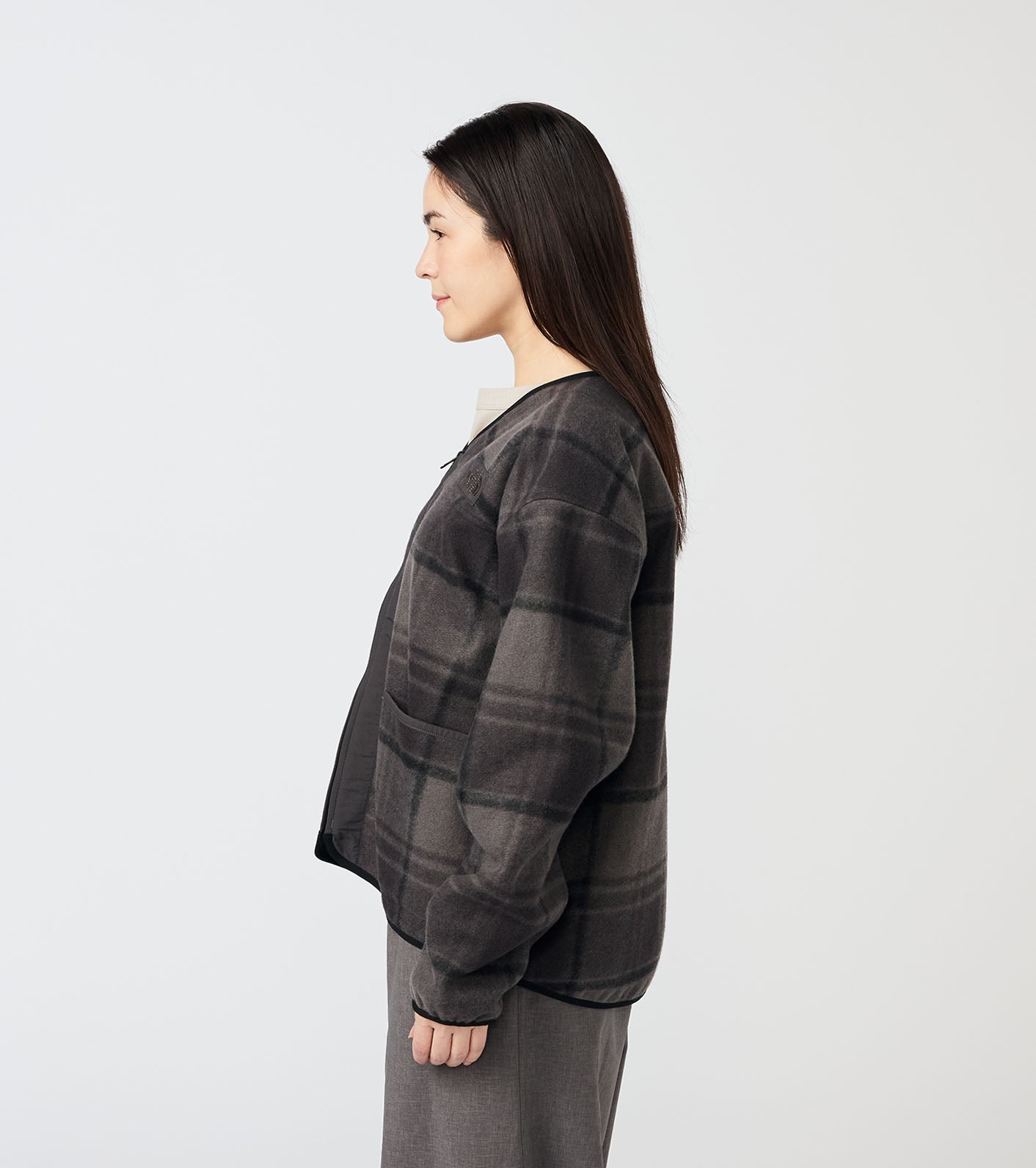 PLAS Plaid Fleece Field Cardigan