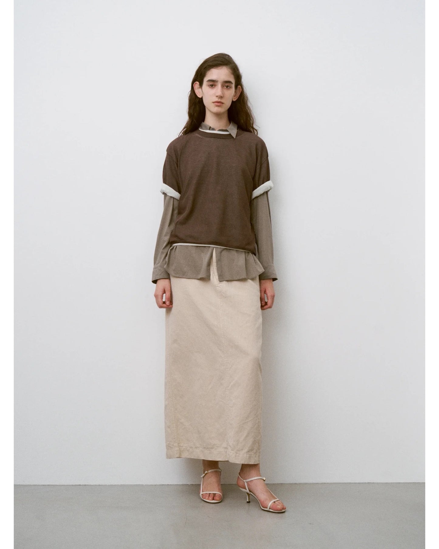 twisted cotton sheer jersey fluid shirt