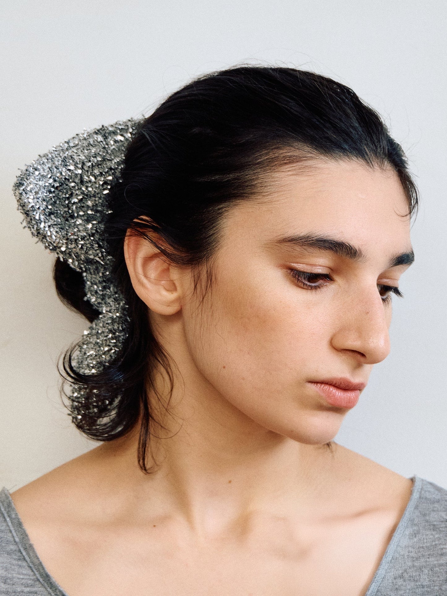 Tweed Shimmer Scrunchie - Medium