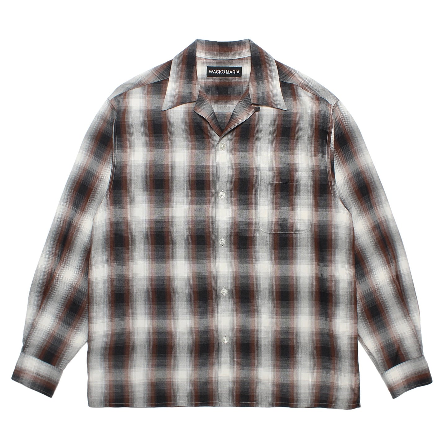 OMBRE CHECK OPEN COLLAR SHIRT L/S ( TYPE-2 )