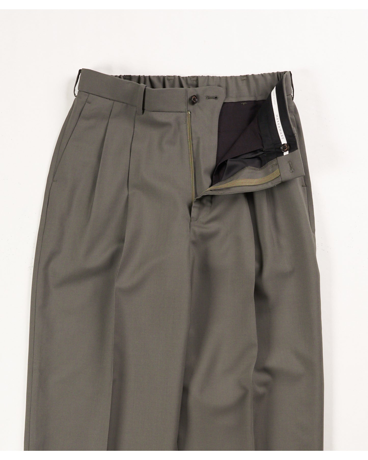 CLASSIC FIT DOUBLE PLEATED TROUSERS SAGE GREEN