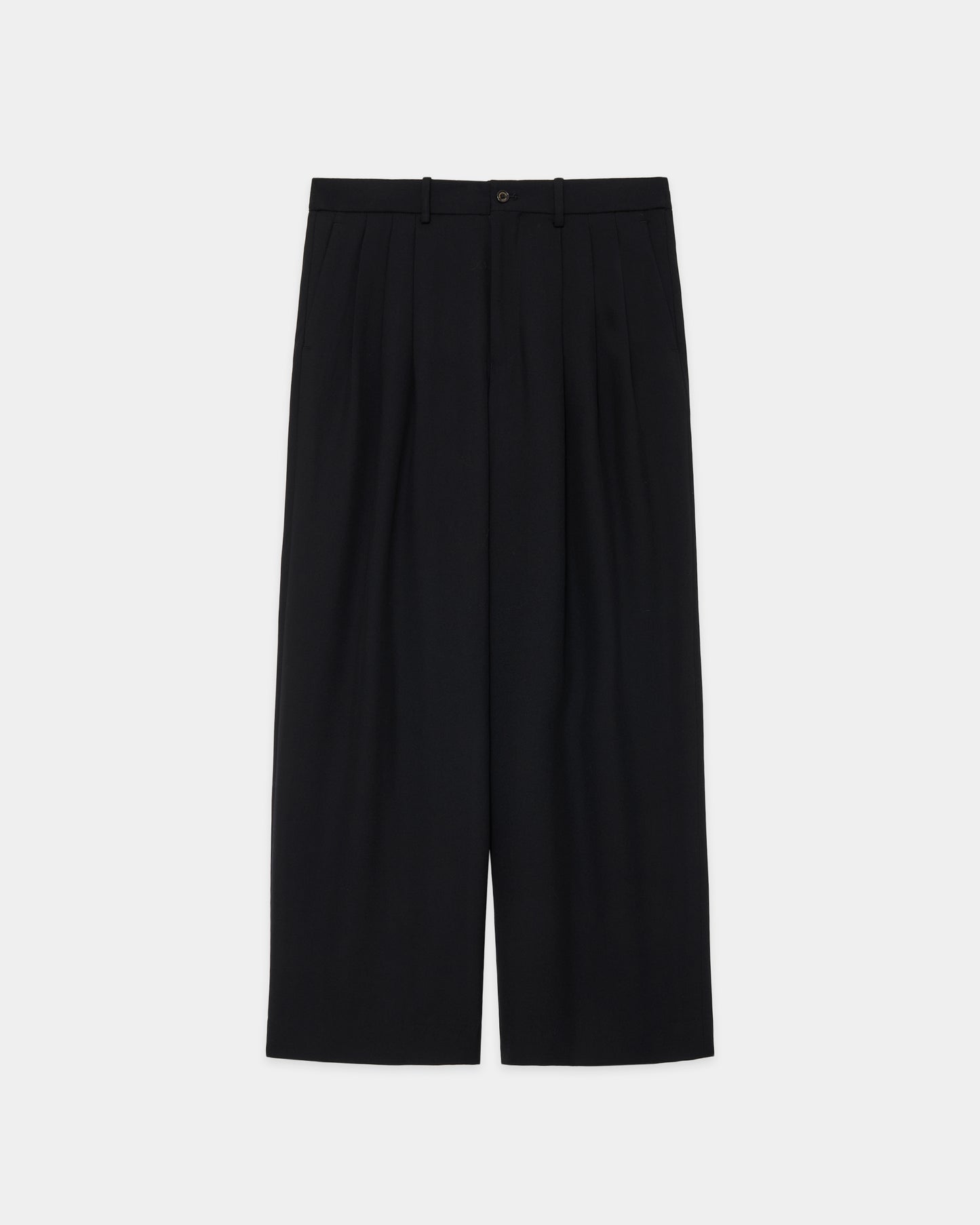TRIPLE PLEATED TROUSERS BLACK