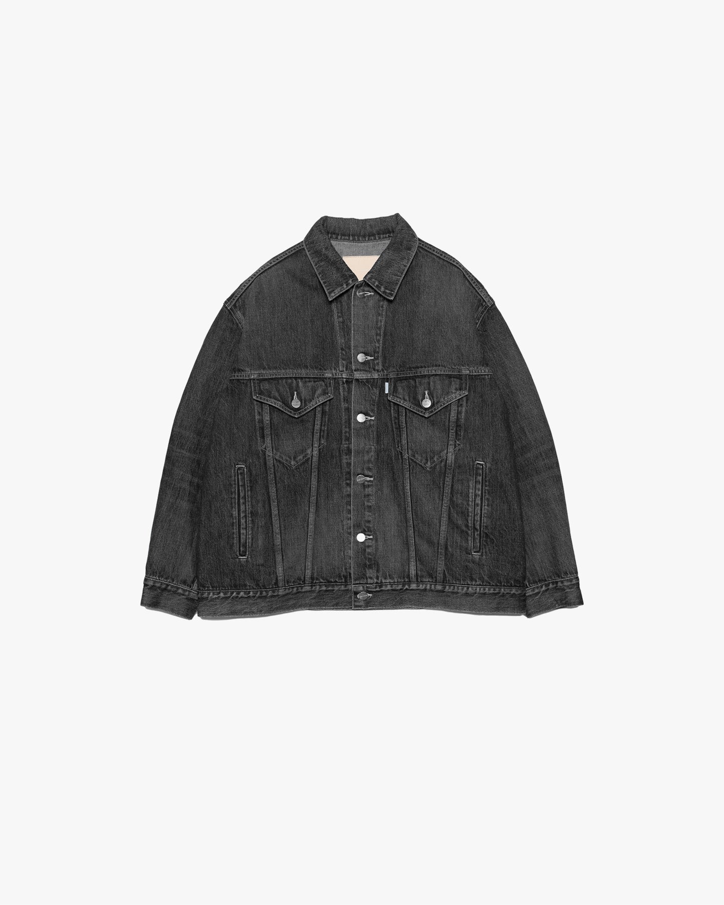 Selvage Denim Trucker Jacket BLACK_DARK FADE