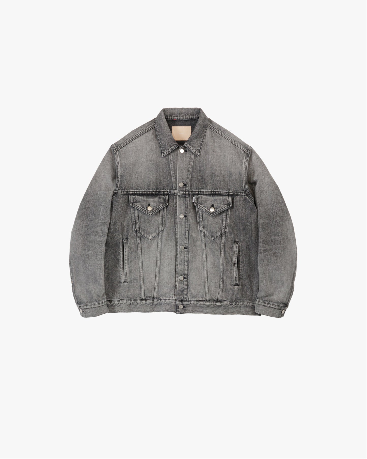 Selvage Denim Trucker Jacket BLACK_LIGHT FADE