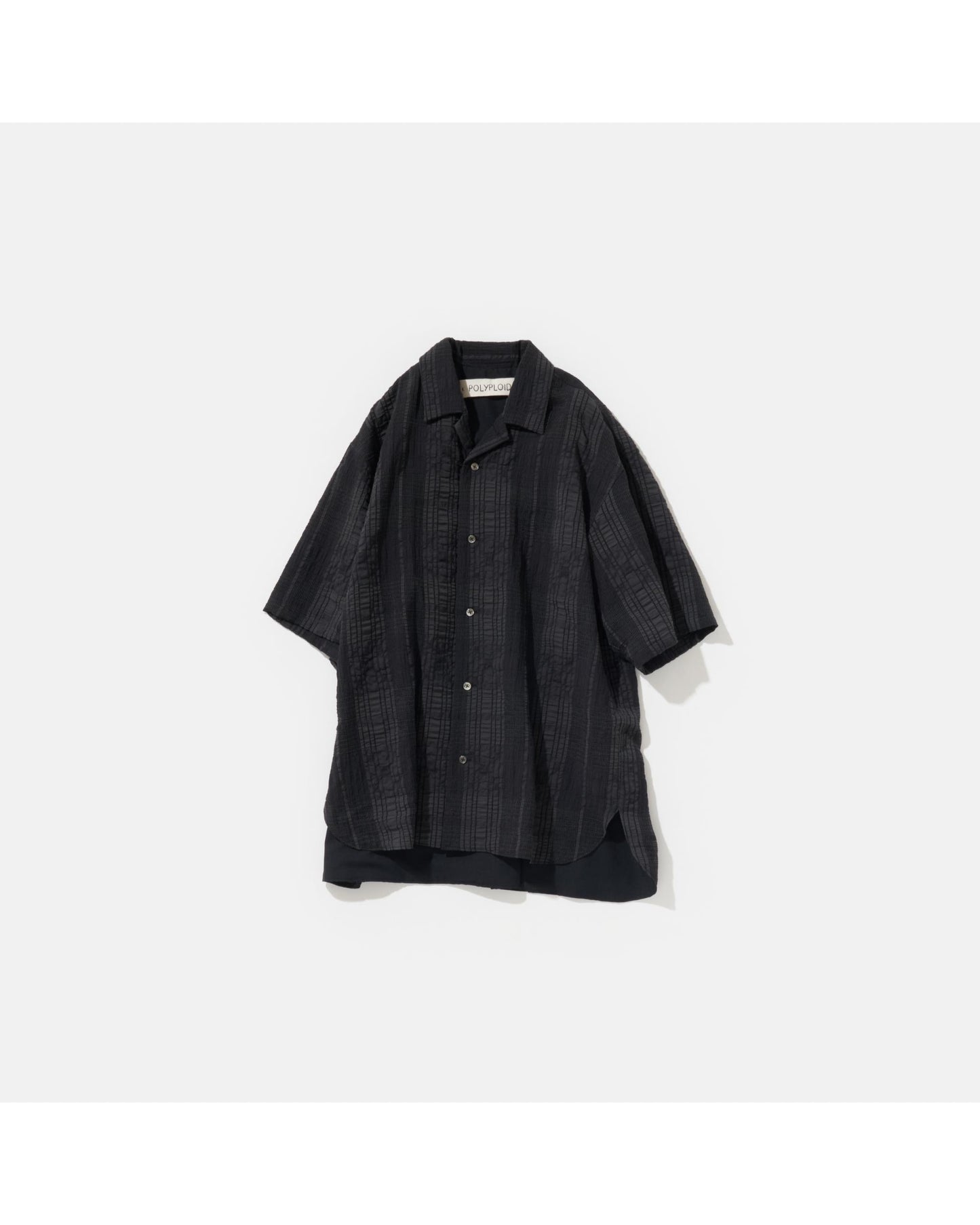 OPEN COLLOR SHIRT C  BLACK