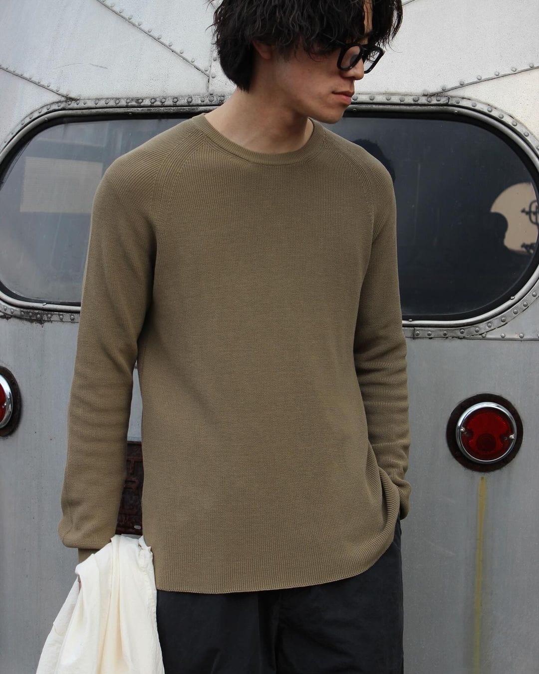 RIB STITCH SWEATER - CREPE SUDAN