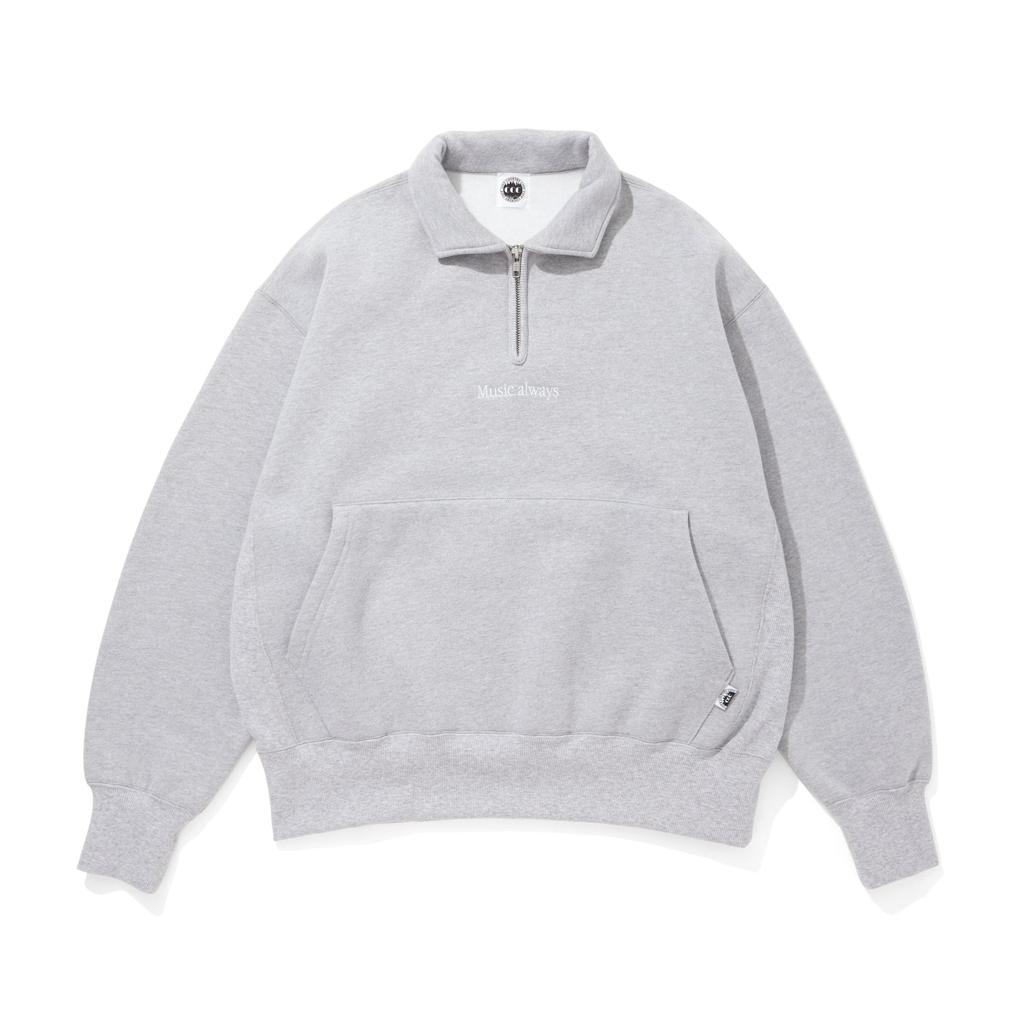 EMBROIDERED LOGO HALF ZIP SWEAT SHIRTS